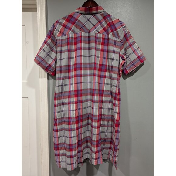Alaskan Hardgear Duluth Trading Co Women's Plaid Short-Sleeved Shirt Dress Sz XL - Picture 3 of 16